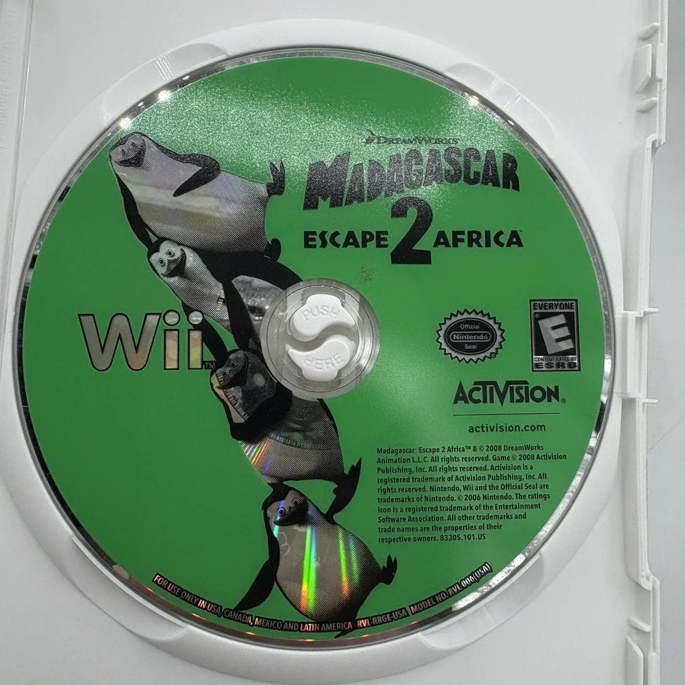 Nintendo Wii Game Madagascar Escape‎ 2 Africa w Manual DreamWorks 2002